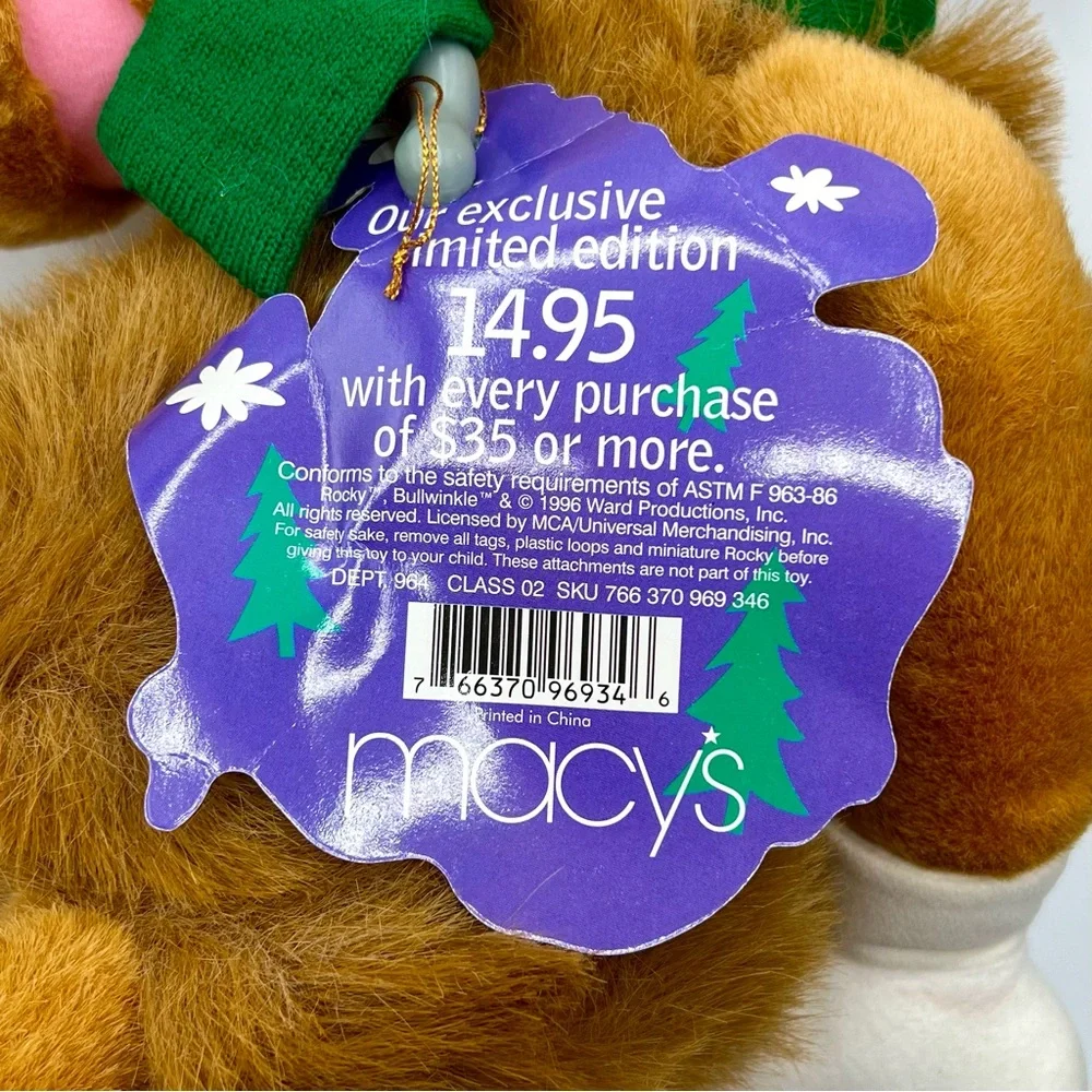 VTG 1996 “It’s Bullwinkle at Macy’s” Limited Edition Stuffed Animal Plush